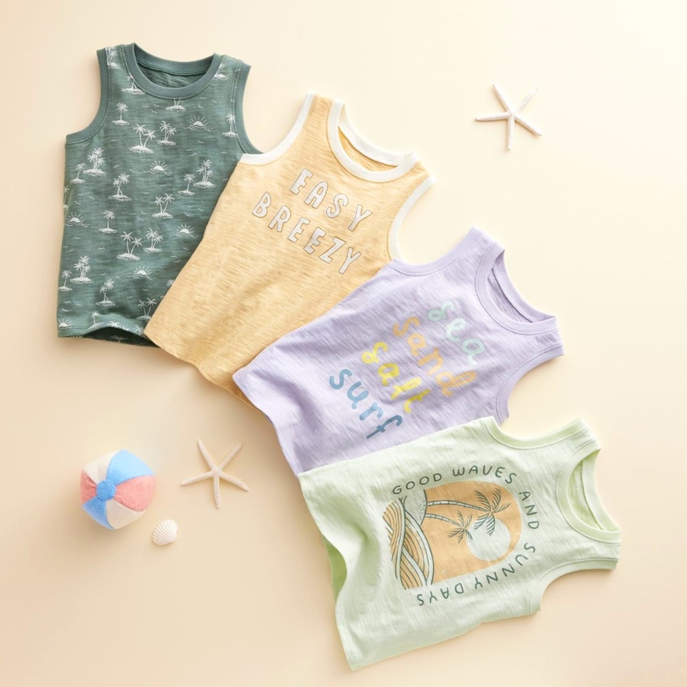 👶🏻NWT Organic cotton tank Little Co. by Lauren Conrad Sea Salt Sand Surf 24 mo